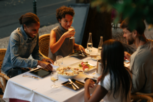 Friends At Italian Dinner 300X200